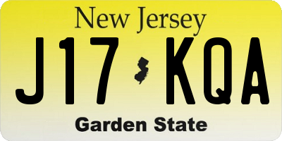 NJ license plate J17KQA