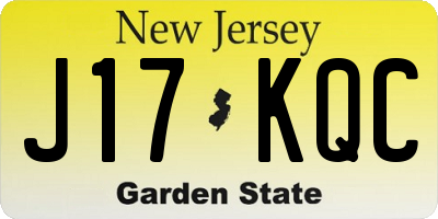 NJ license plate J17KQC