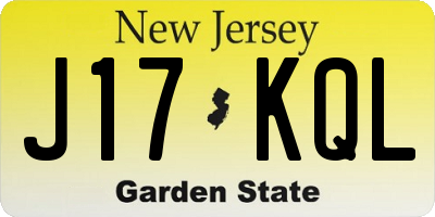 NJ license plate J17KQL