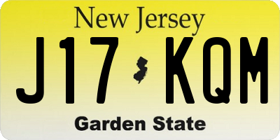NJ license plate J17KQM