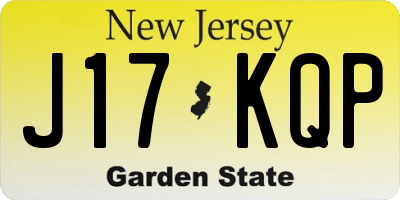 NJ license plate J17KQP