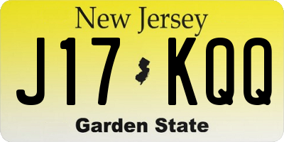 NJ license plate J17KQQ
