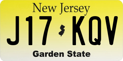 NJ license plate J17KQV
