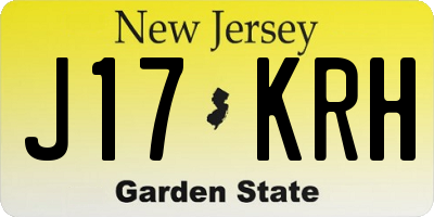 NJ license plate J17KRH
