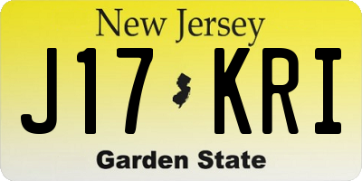 NJ license plate J17KRI