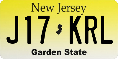 NJ license plate J17KRL