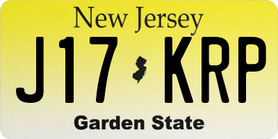 NJ license plate J17KRP