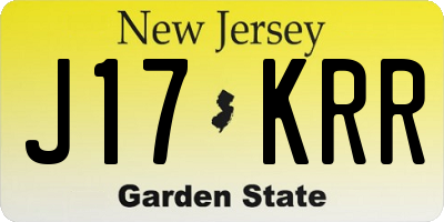 NJ license plate J17KRR