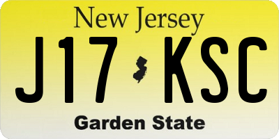 NJ license plate J17KSC