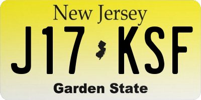 NJ license plate J17KSF