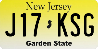 NJ license plate J17KSG