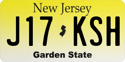 NJ license plate J17KSH