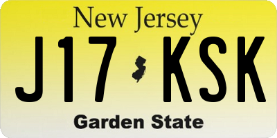 NJ license plate J17KSK