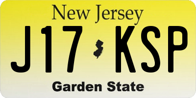 NJ license plate J17KSP