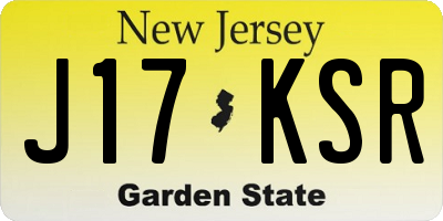 NJ license plate J17KSR