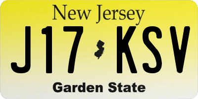 NJ license plate J17KSV