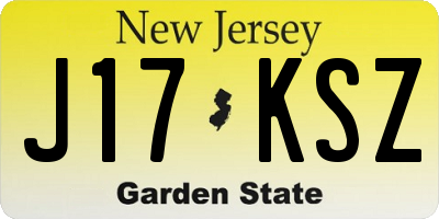 NJ license plate J17KSZ