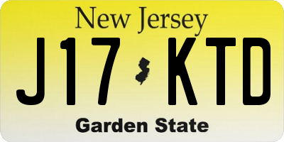 NJ license plate J17KTD