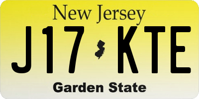 NJ license plate J17KTE