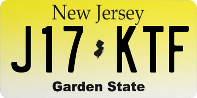 NJ license plate J17KTF