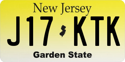 NJ license plate J17KTK