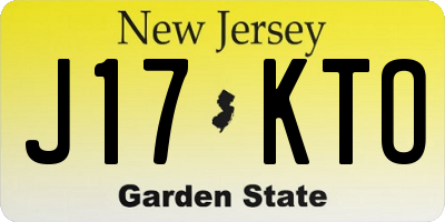 NJ license plate J17KTO