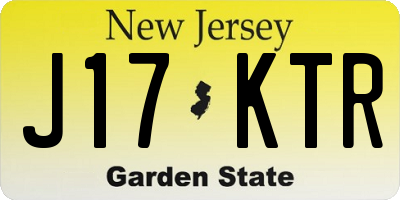 NJ license plate J17KTR