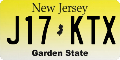 NJ license plate J17KTX