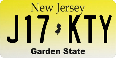 NJ license plate J17KTY