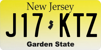 NJ license plate J17KTZ