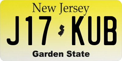 NJ license plate J17KUB