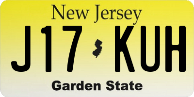 NJ license plate J17KUH