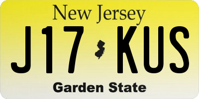 NJ license plate J17KUS