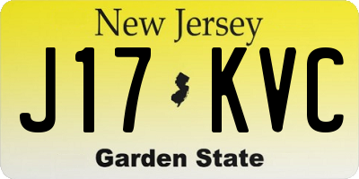 NJ license plate J17KVC