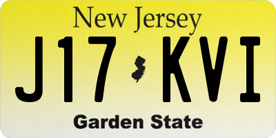 NJ license plate J17KVI