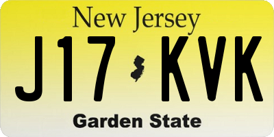 NJ license plate J17KVK