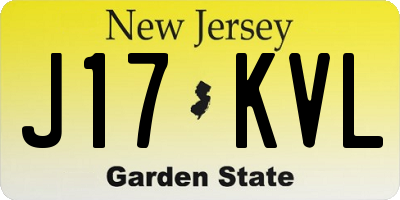 NJ license plate J17KVL