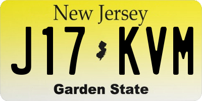 NJ license plate J17KVM