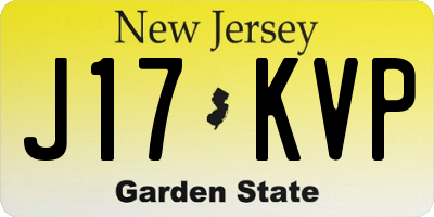 NJ license plate J17KVP