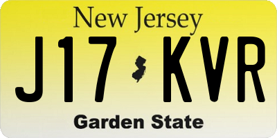 NJ license plate J17KVR