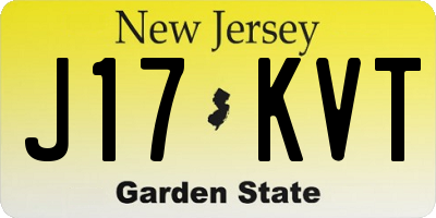 NJ license plate J17KVT