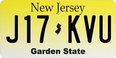 NJ license plate J17KVU