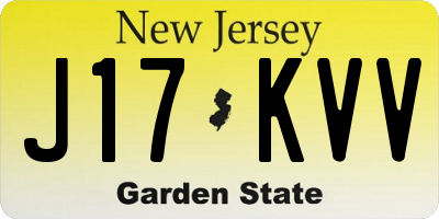 NJ license plate J17KVV