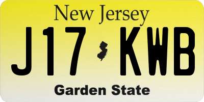 NJ license plate J17KWB