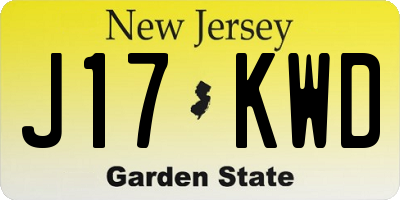 NJ license plate J17KWD