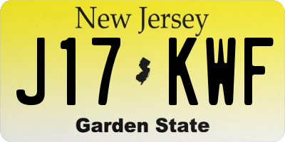 NJ license plate J17KWF
