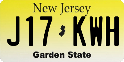 NJ license plate J17KWH