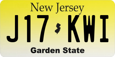 NJ license plate J17KWI