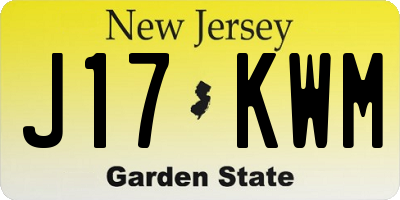 NJ license plate J17KWM