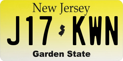 NJ license plate J17KWN